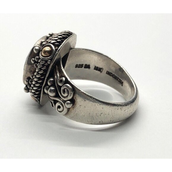 18k Gold and Sterling Silver Ring 925 Size 9.5 BA Bali Suarti Vintage - Picture 5 of 10
